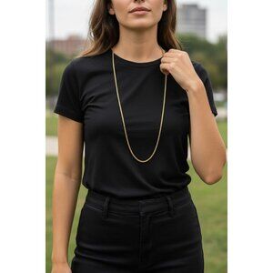 Vintage 28" Gold Twisted Rope Chain Necklace – Classic Long Statement Jewelry